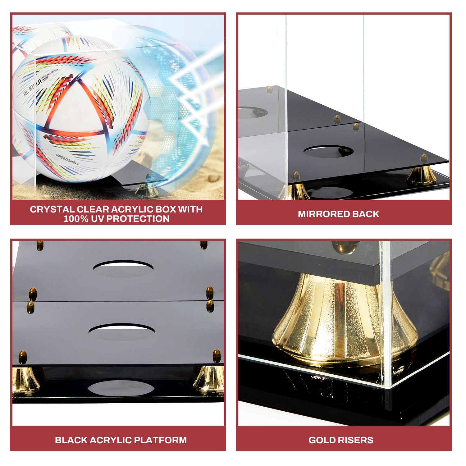 アクリル製サッカーボールディスプレイケース