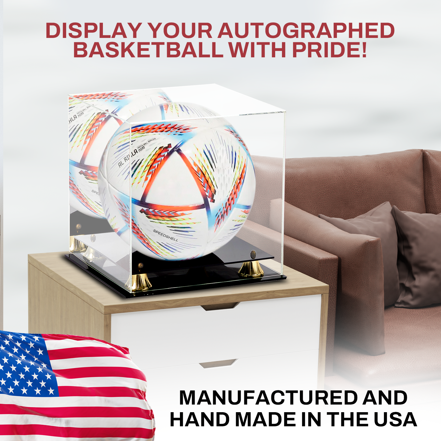 アクリル製サッカーボールディスプレイケース